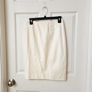 White House Black Market Cream Pencil Skirt